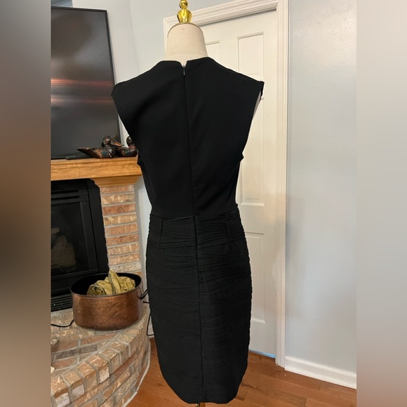 Claudie Pierlot, Paris Black Ruched Cocktail Sheath Dress Plunge,EUC, 38 Size 6 - Picture 9 of 9